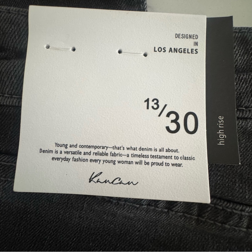KanCan Margaret High Rise Bootcut Jeans 13/30 NWT Gray Black Wash Button Fly - Picture 7 of 9
